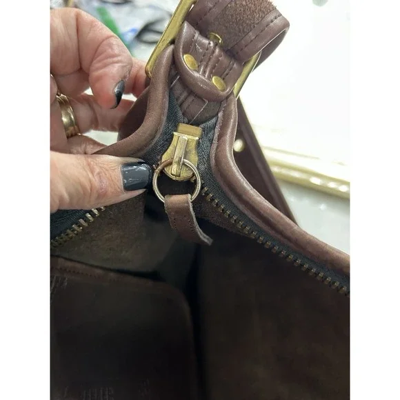 Vintage Coach Duffle Sac Bucket 9028 Brown Leather Shoulder Bag Purse USA Made - Picture 9 of 13